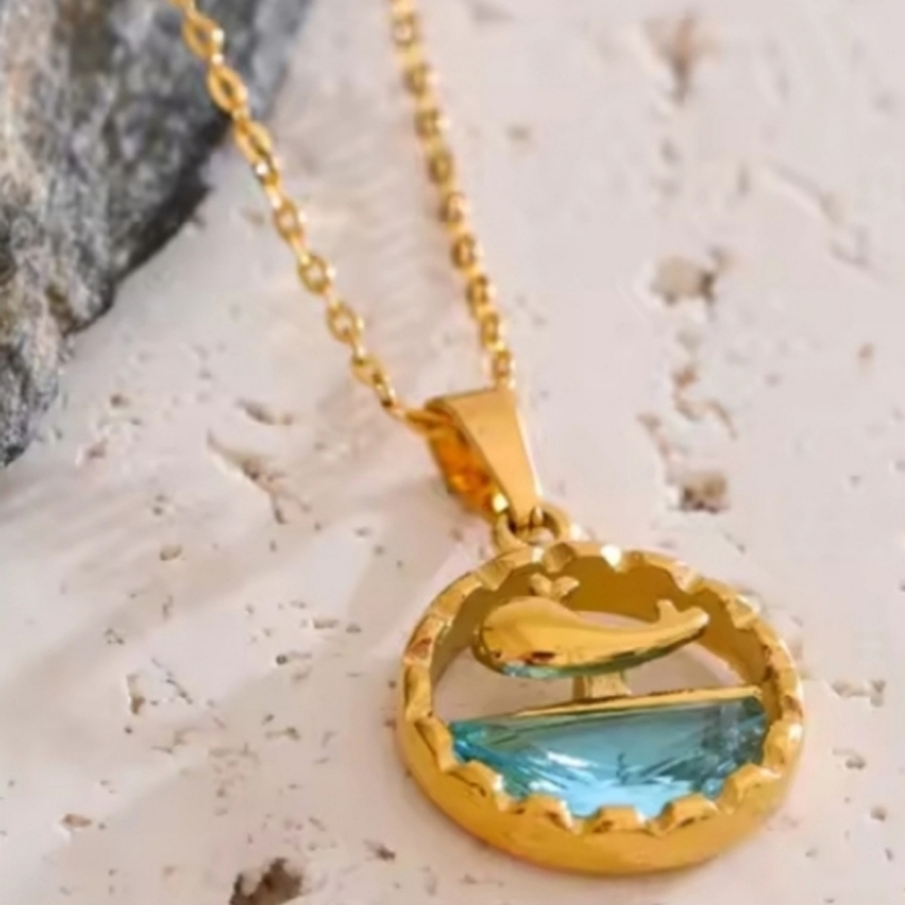 Ocean Whale Necklace Gold Pkated Minimalist Layering | NWOT